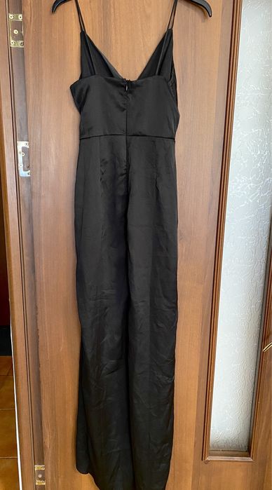 Rochie pentru nunta sau banchet neagra satinata