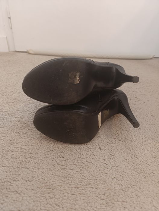 Дамски кожени боти на висок ток 38