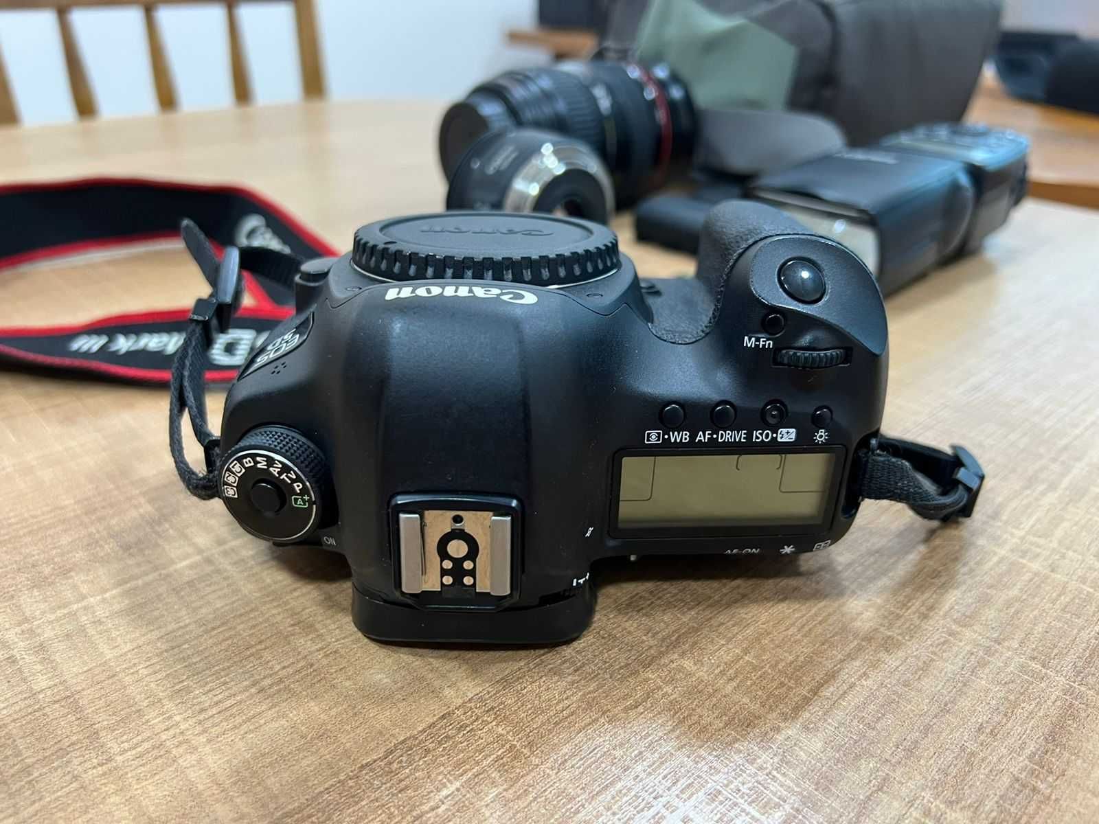 Фотоаппарат Canon 5d mark3, объектив Саnon 24-70 мм, 50 мм, вспышка