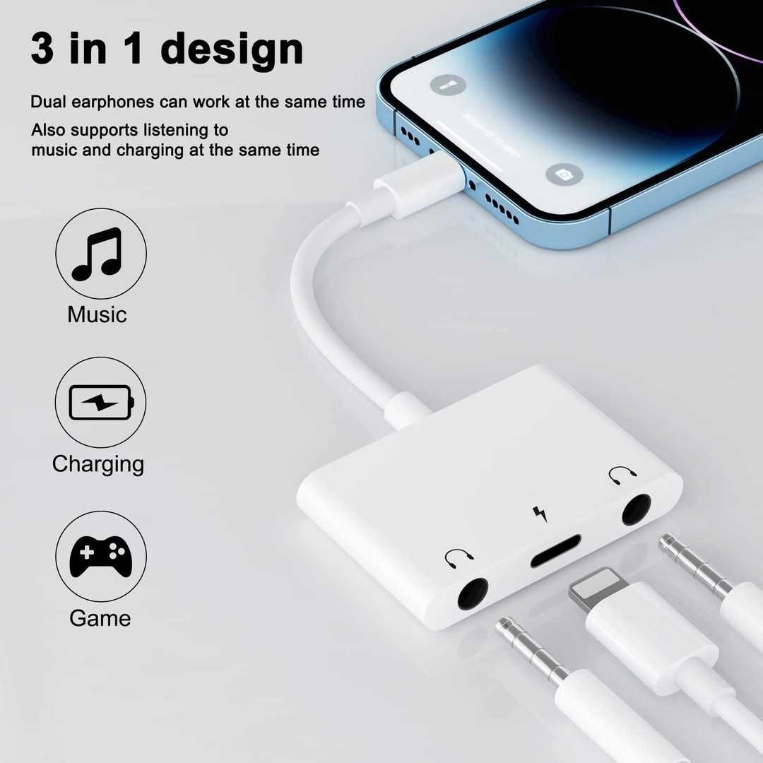 Adaptor mufă pentru căști  Aux Audio Splitter iphone