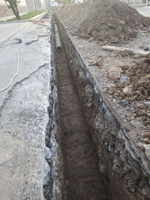 Kanalizatsiya qilamiz transheya qazish urachi o‘rachi