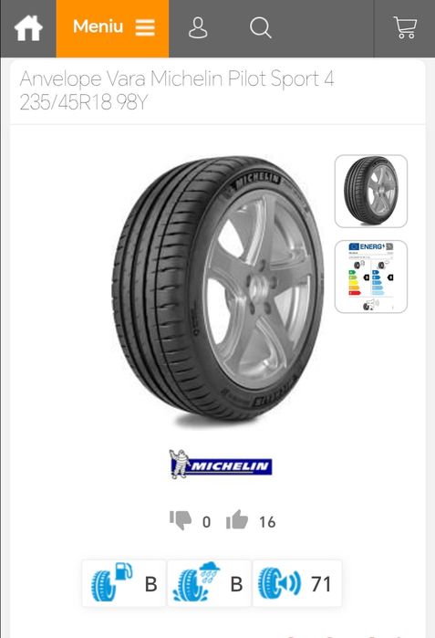 2 anvelope de vară Michelin Pilot Sport 4 XL 98Y, DOT 2023, 235/45/R18