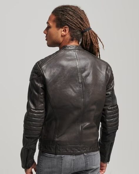 Superdry Leather Jacket ОРИГИНАЛНО мъжко кожено яке - M