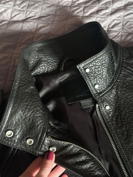 Кожено яке Zara вью стил Saint Laurent