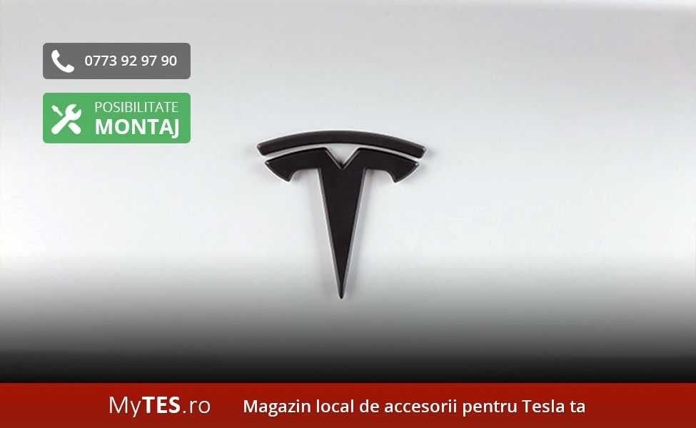 Embleme negru mat (capota / portbagaj / volan) - Tesla Model 3 / Y