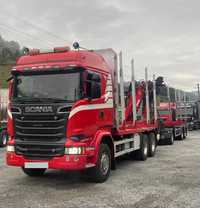 Camion forestier Scania R580+Remorca 3 axe