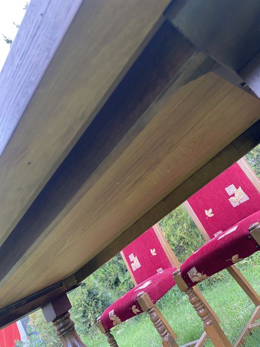 Френска трапезна маса от масивен дъб 210/90/ 74 + 4 стола