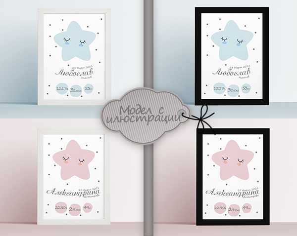 Бебешка визитка с данни за новородено