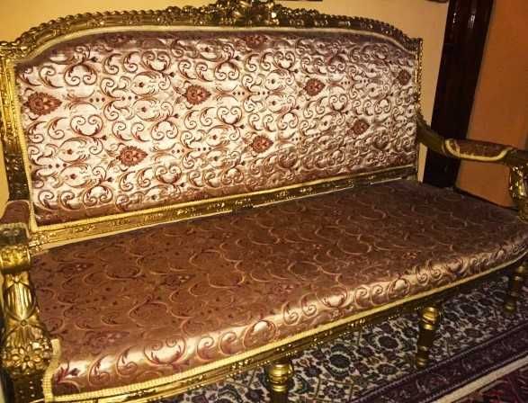 Impozant salon francez-canapea cu 2 fotolii-tapiserie Jacquard-Franta