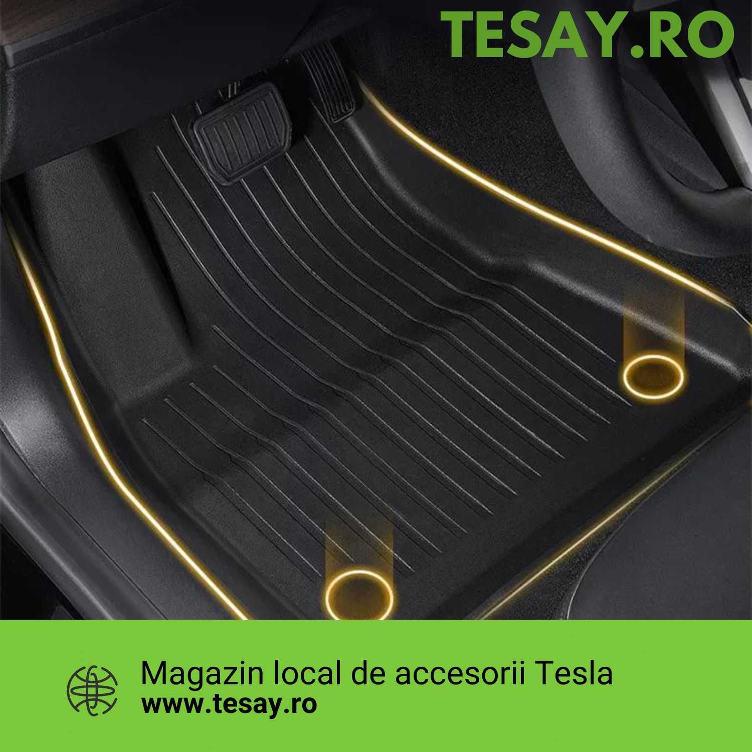 Set de 6 covoare Tesla Model 3 (Highland), anti-alunecare, impermeabil