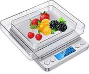 Cantar de bucatarie digital precizie afisaj LCD iluminat 2 boluri inox