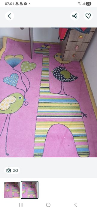 Covor fetite roz 2.3/1.5