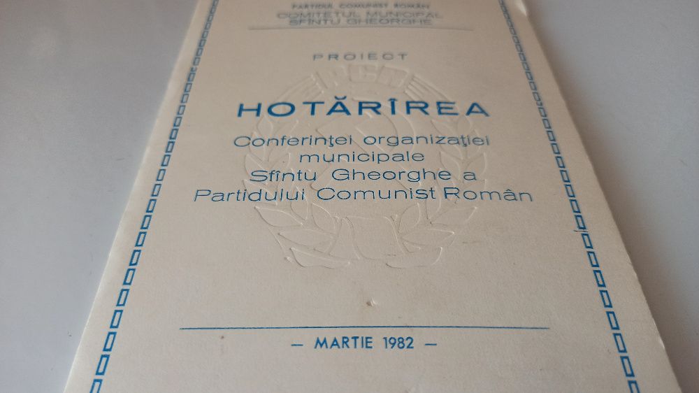 Partidul Comunist Roman Comitetul Municipal Sfintu Gheorghe -Hotarirea