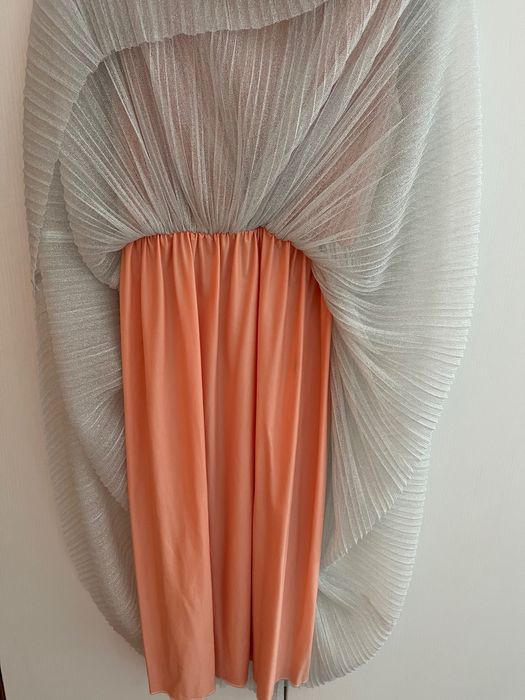 Rochie elegantă gri metalizat