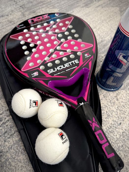 NOX Padel ракета с подарък 3 бели топки FILA