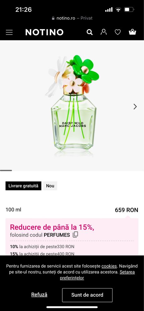 Apa de parfum Marc Jacobs 100 ml originala