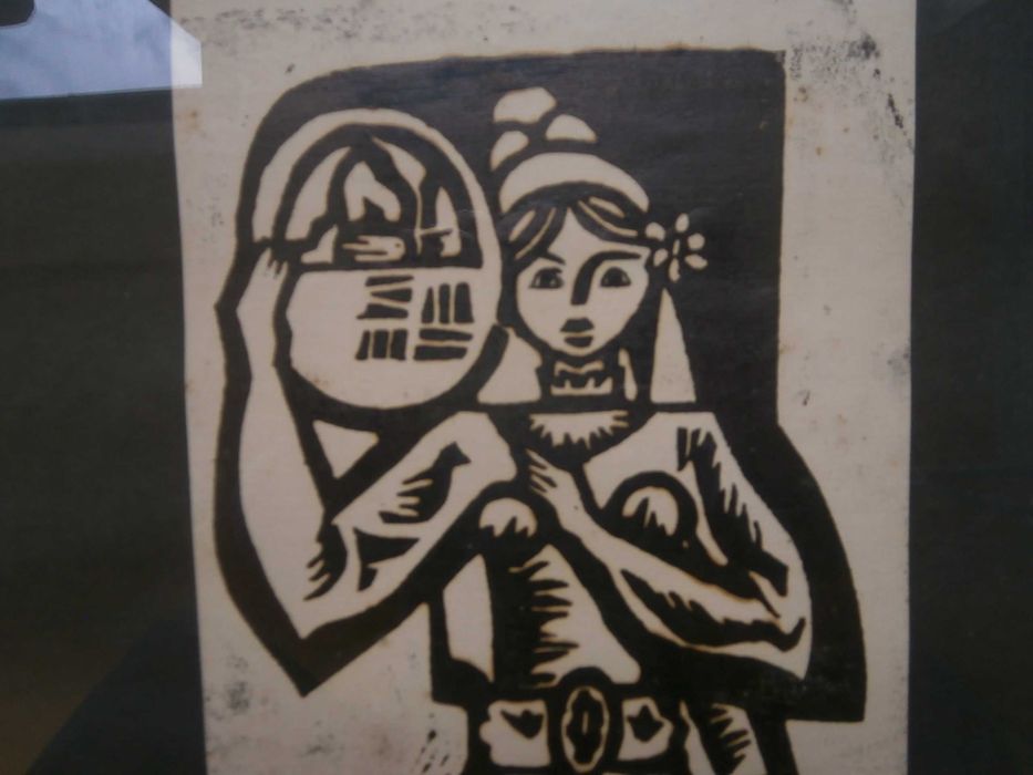 Стара картина линогравюра