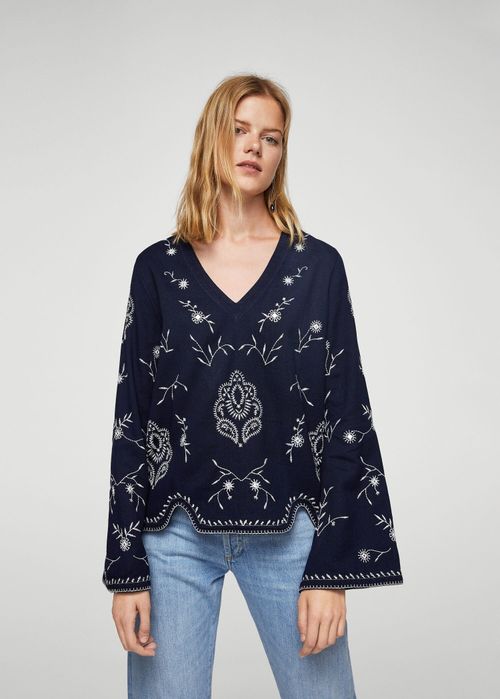 Bluza cu broderie Mango