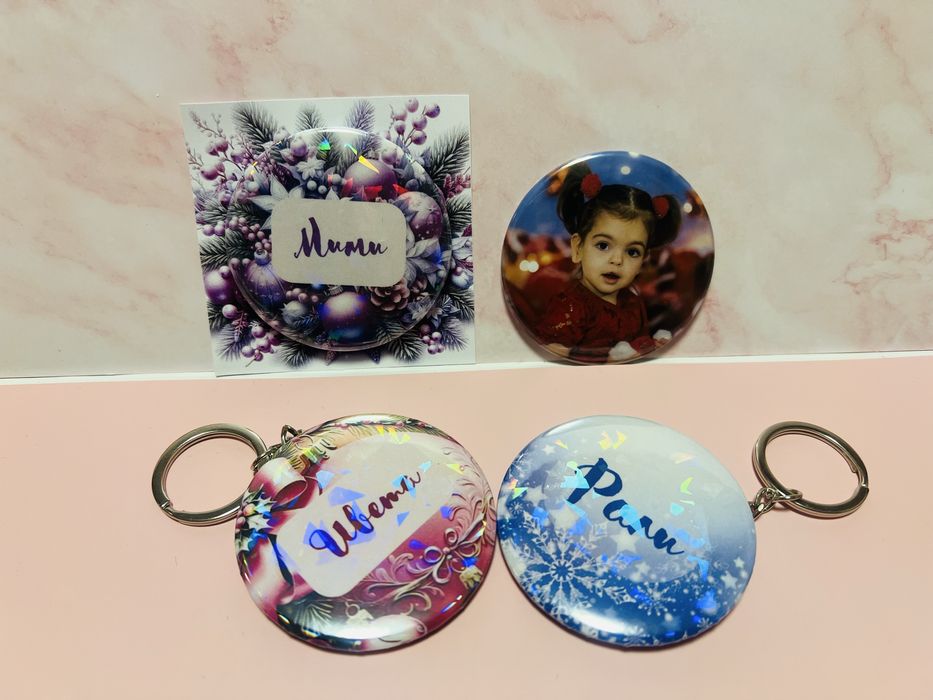 Коледни ключодържатели, огледалца, магнити със снимка