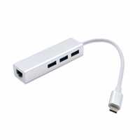 USB TypeC - LAN адаптер + 3 порта USB 3.0, металл новый в упаковке.