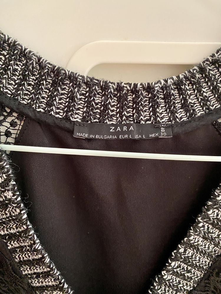 Bluza Zara dama neagra dantela, masura M/L