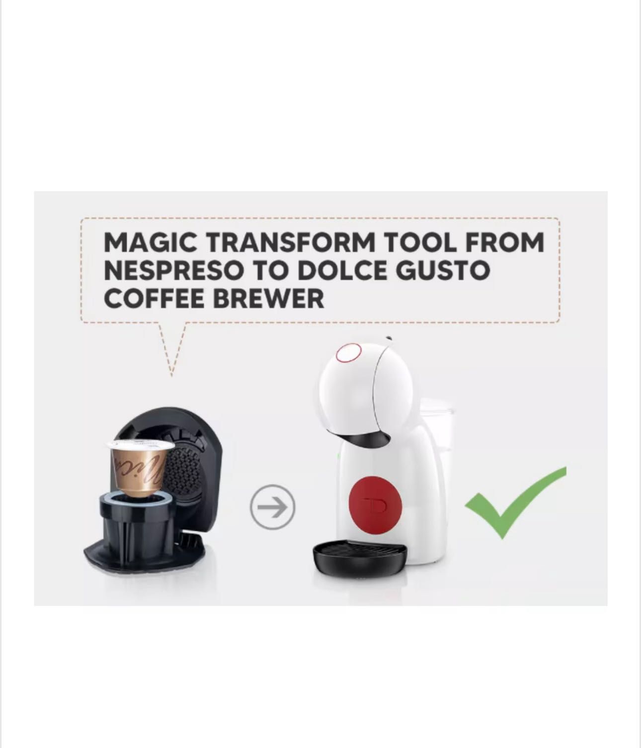 Адаптер Nespresso за многократна употреба за кафе капсули Dolce Gusto