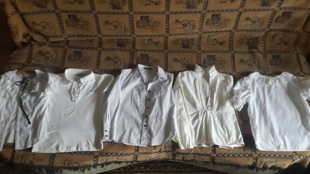 блузки фирменные на девочку для школы, 1-4 класс, рост 130-146см