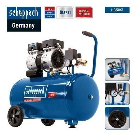 Compresor  de air silentios  SCHEPPACH HC50Si 750W 50 LITRE 8 BAR