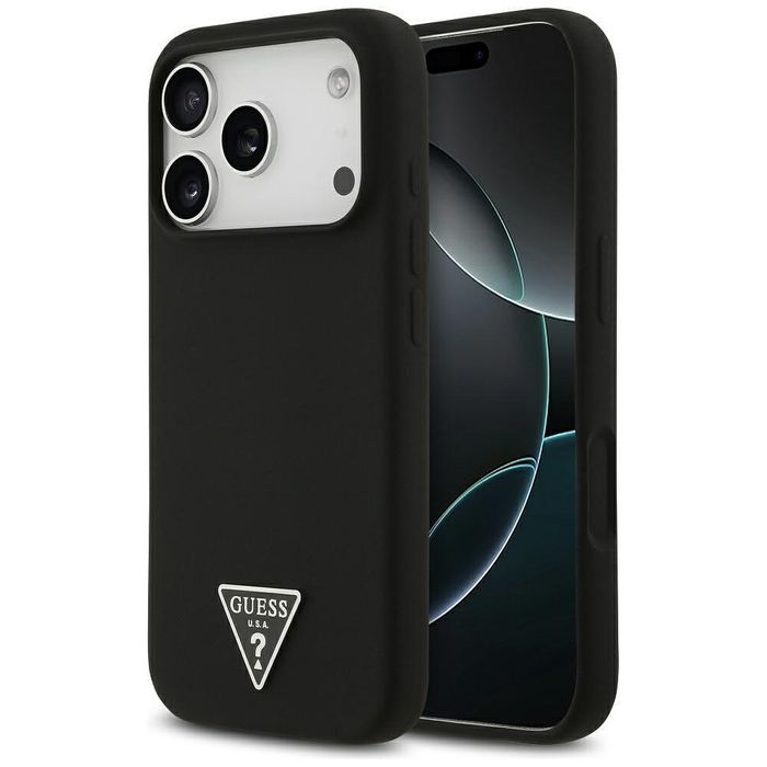 Калъф guess silicone triangle logo magsafe за iphone 17 pro в черен цв