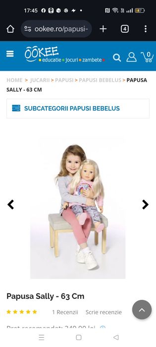 Păpușă Sally 63 cm stare perfecta