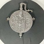 Plosca pulbere, blazon regal Fleur de Lis, colectie, vintage