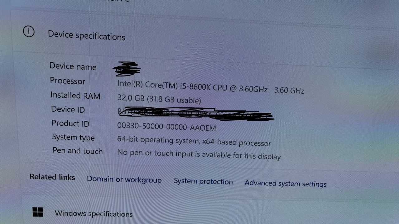 HP elitedesk 800 G5 tower pc 32gb ram