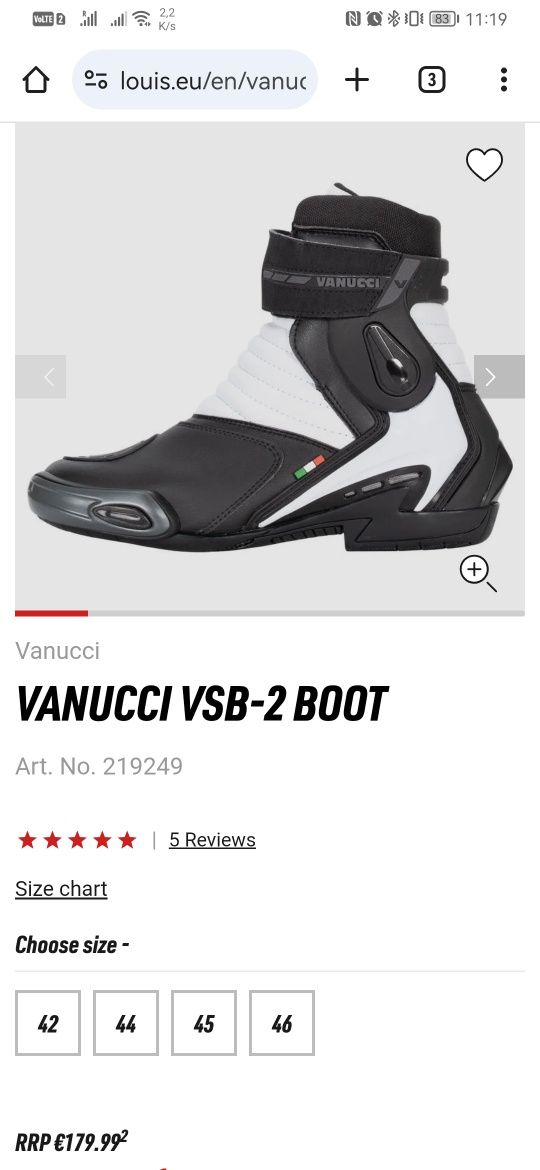 Cizme moto sport piele Vanucci VSB2 mărime 43/44