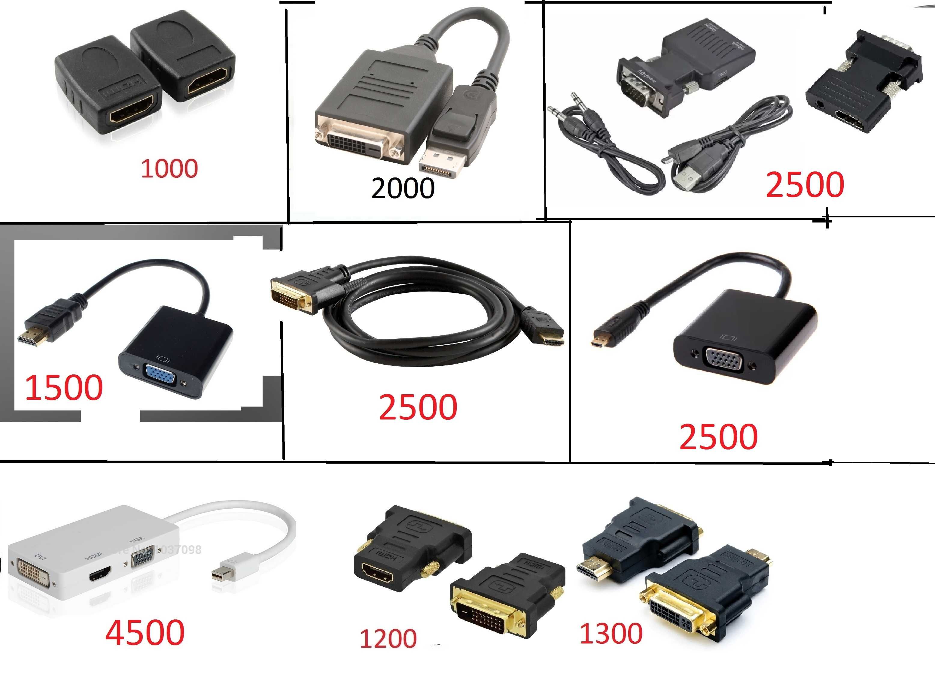 Адаптер Переходник hdmi - vga hdmi - dvi dp - mini dp dvi