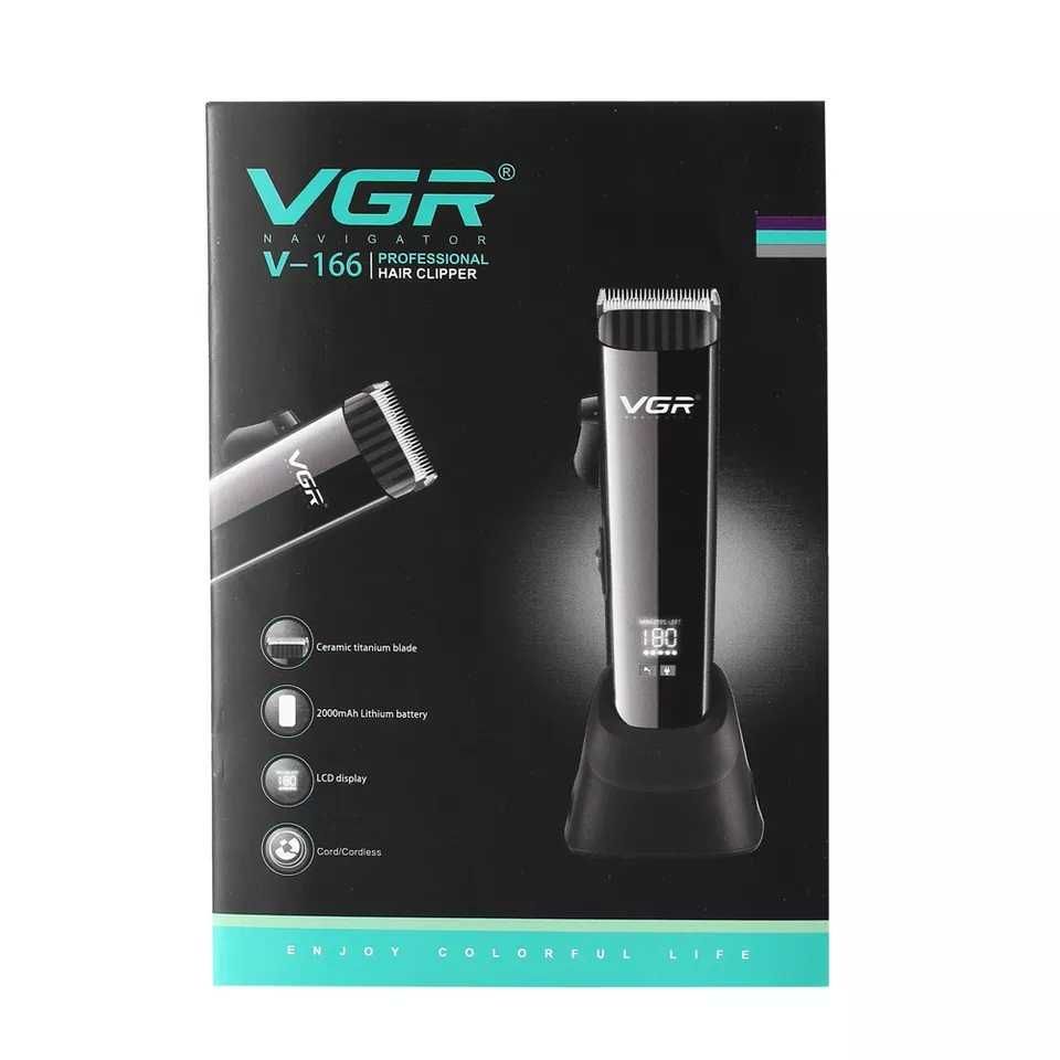 Професионална машинка за подстригване VGR LED дисплей  безжична 2000mA
