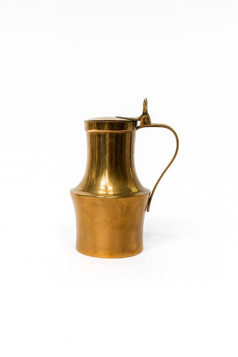 Медна кана с месингова дръжка Англия 1900 1930 декоративна