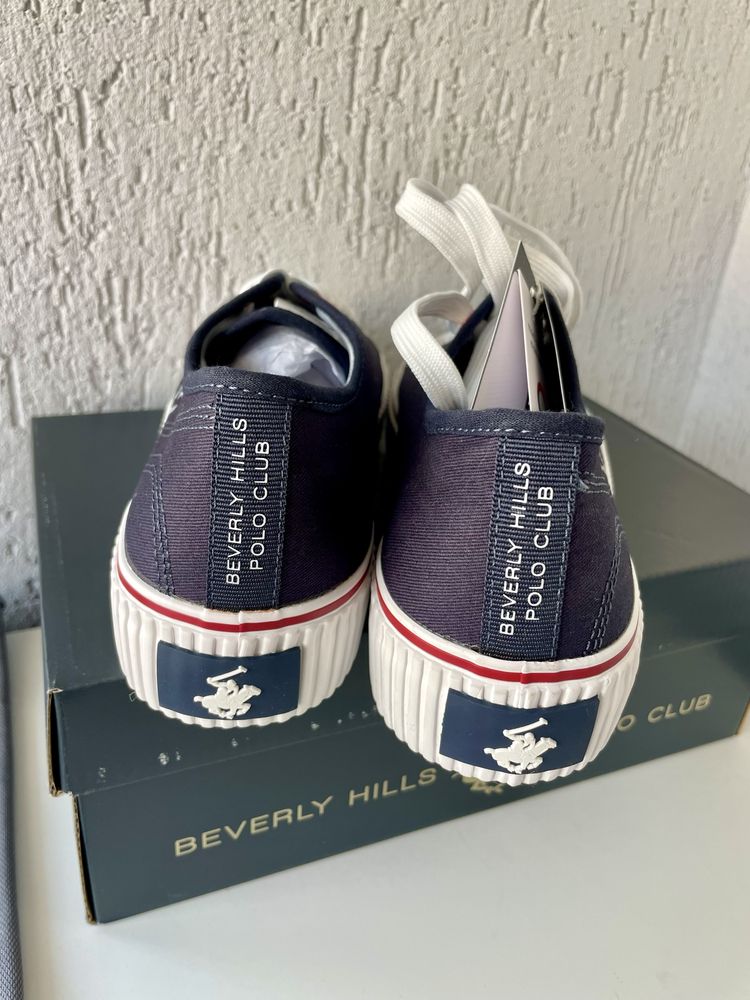 Papuci Beverly Hills Polo Club Coral Navy Blue Marime 39
