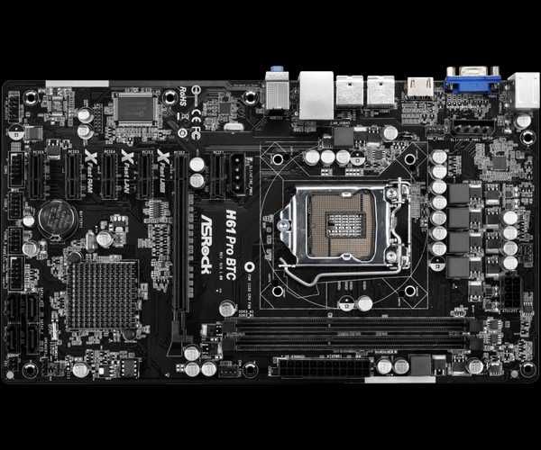 Дъно AsRock H61 Pro BTC LGA1155 / Intel Celeron / RAM DDR3 2x4GB