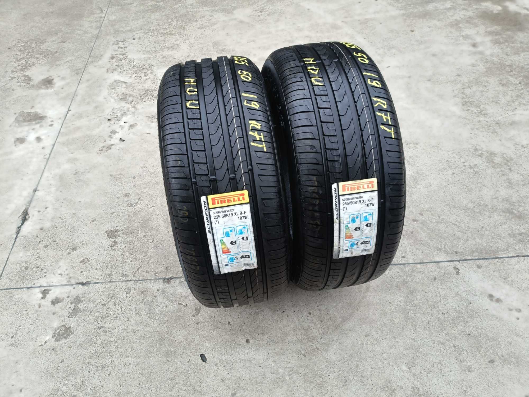 Doua anvelope noi de vara 255 50 19 pirelli scorpion verde run flat