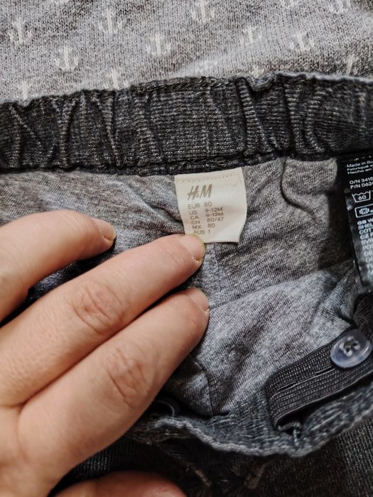 Set H&M mărimea 80, pantalon de catifea căptușit+pulovaras