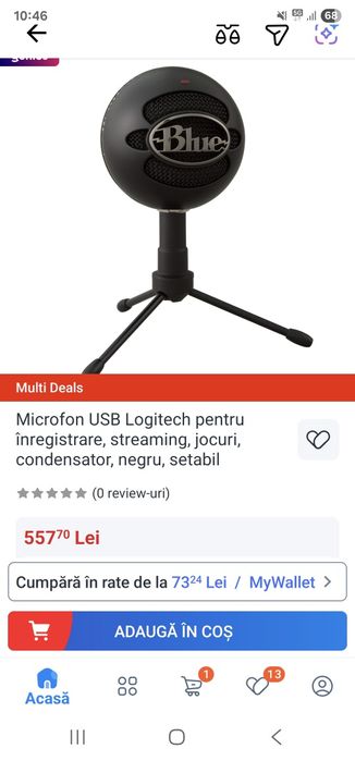 Microfon Logitech Blue Snowball Ice,calitate deosebita