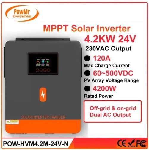 Kit solar Invertor hibrid 4.2kW + 6 panouri fotovoltaice x 405W RISEN