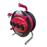 Prelungitor electric cu tambur 50m 3x2.5mm 4 prize,maner ergonomic.