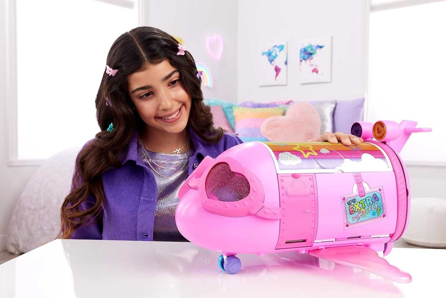 Самолет на Барби с кукла Barbie Extra Mini Minis с много аксесоари