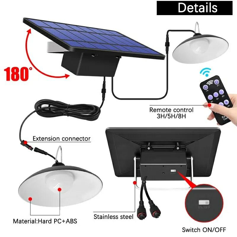 Panou solar cu 2 lampi IP65 lumina calda telecomanda