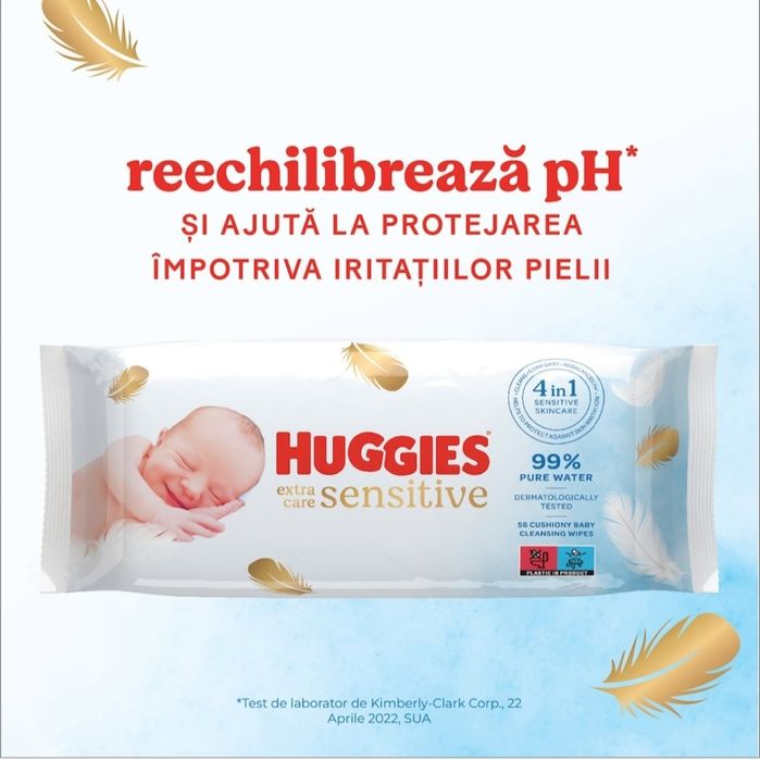 Servetele Umede Huggies Extra Care Sensitive,8 pachete