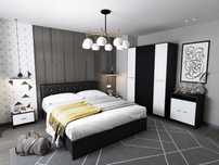 Set Mobila Dormitor Mario 4U tapitat wenge