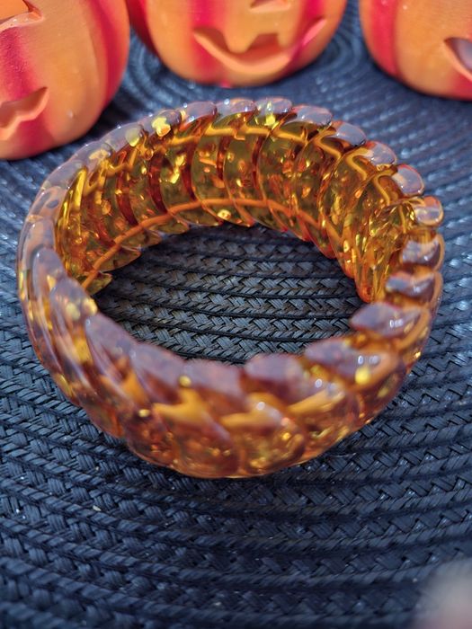 Bratara ambra chihlimbar reglabilă elastica latime 2,5 cm