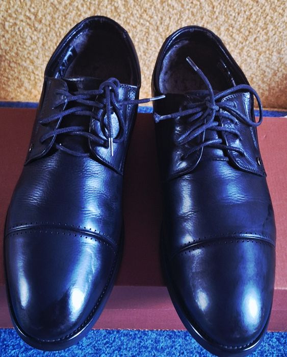 Туфли осенние, кожаные, утеплённые, размер 43-43,5