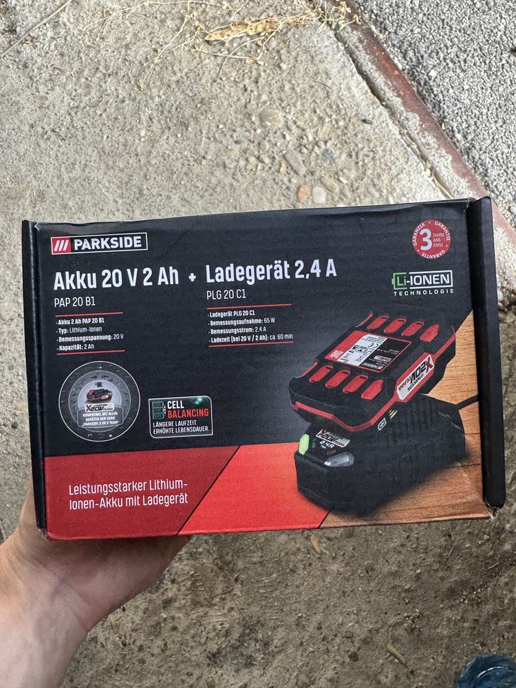 Ударен Винтоверт Parkside 20 V + акумулаторна батерия и зарядно